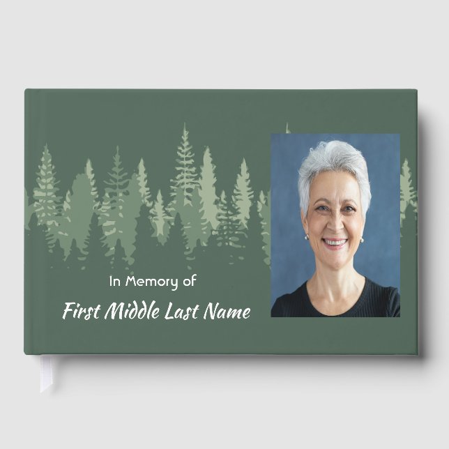 Memorial Photo Wilderness Forest Trees  Guest Book (Front)