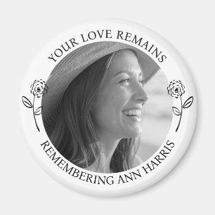 Memorial Photo Your Love Remains Flowers Magnet