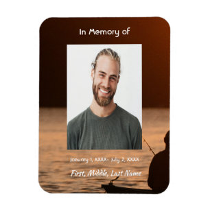 Memorial Pocket Card Fishing Fisherman Magnet