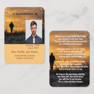 Memorial Pocket Card Hunter Hunting Stalking Game 