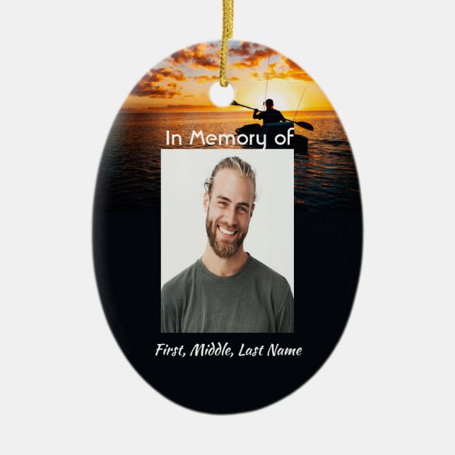 Memorial Pocket Card Kayaking Sport  Ceramic Tree Decoration (Front)