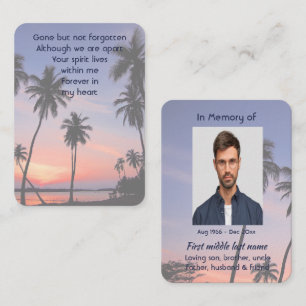 Memorial Pocket Keepsake Tropical Beach Paradise  Business Card