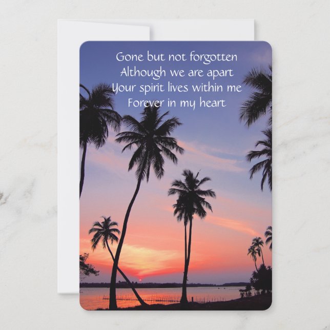 Memorial Pocket Keepsake Tropical Beach Paradise  Invitation (Front)