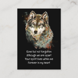 Memorial Pocket Keepsake Wolf Animal Business Card