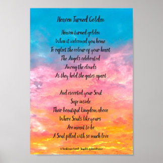 memorial poem poster - Heaven turned golden