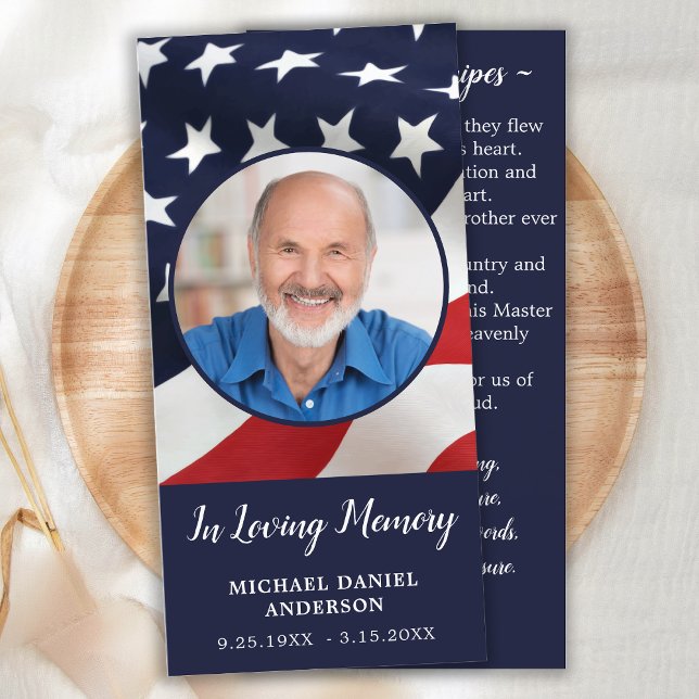 Memorial Poem Prayer Card Stars & Stripes Bookmark (Creator Uploaded)
