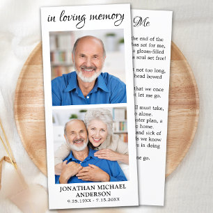 Memorial Prayer Card 2 Photo Funeral Bookmark 