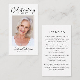 Memorial Prayer Card celebrating the life of