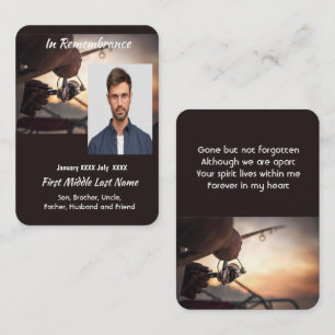 Memorial Prayer Card Fishing Fisherman Keepsake