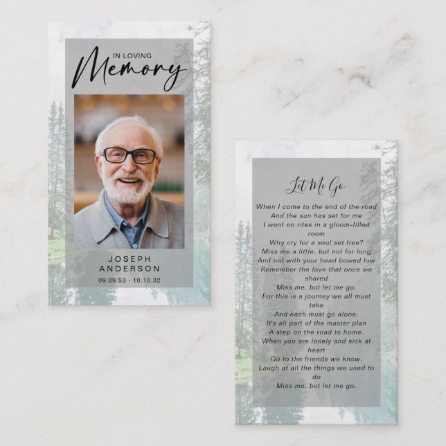 Memorial Prayer Card | Forest (Front/Back)