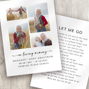 Memorial Prayer Card   In Loving Memory Four Photo