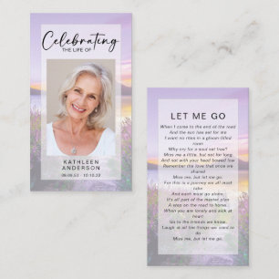 Memorial Prayer Card Lavender