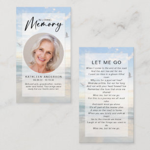 Memorial Prayer Card   Ocean Birds