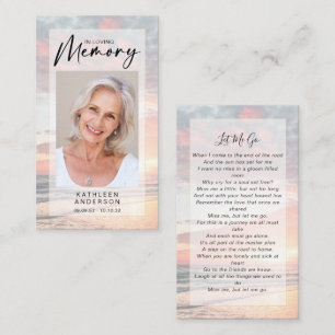 Memorial Prayer Card Ocean Sunset