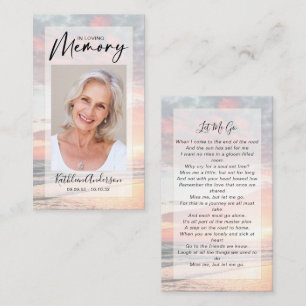 Memorial Prayer Card   Ocean Sunset