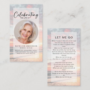 Memorial Prayer Card Ocean Sunset