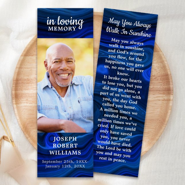 Memorial Prayer Funeral Poem Bookmark Blue Marble  (Creator Uploaded)