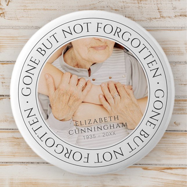 Memorial Quote Classic Elegant Chic Photo Keepsake 6 Cm Round Badge (Creator Uploaded)
