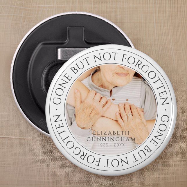 Memorial Quote Classic Elegant Chic Photo Keepsake Bottle Opener (Creator Uploaded)