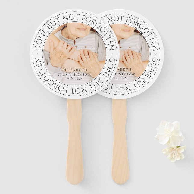Memorial Quote Classic Elegant Chic Photo Keepsake Hand Fan (Front and Back)