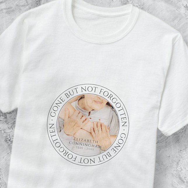 Memorial Quote Classic Elegant Chic Photo Keepsake T-Shirt (Creator Uploaded)