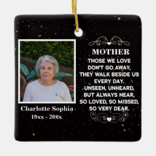 memorial quote for mum Custom Photo and name Ceram Ceramic Ornament