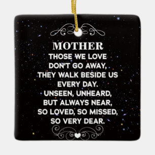 memorial quote for mum Custom Photo and name Ceramic Ornament