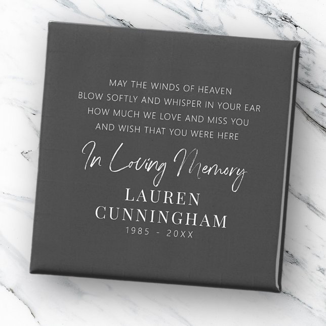 Memorial Quote Modern Elegant Simple Chic Magnet (Creator Uploaded)