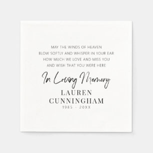Memorial Quote Modern Elegant Simple Chic Napkin
