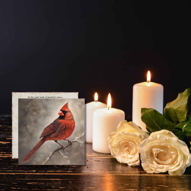  Memorial Red Cardinal Remembrance Sympathy Card (Creator Uploaded)