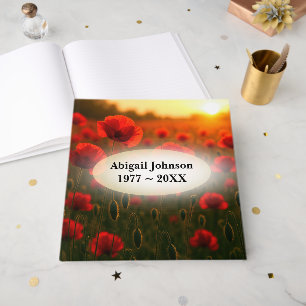 Memorial Red Poppy Field at Sunrise Guest Book