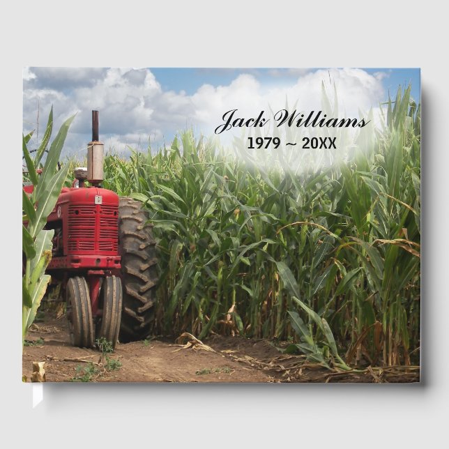 Memorial Red Tractor In a Cornfield Guest Book (Front)