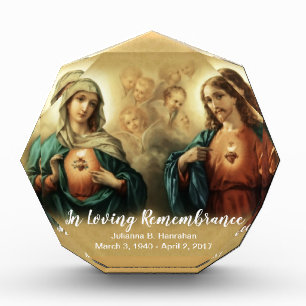 Memorial Remembrance Tribute Mary Jesus Heart Photo Block