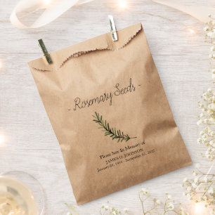 Memorial Rosemary Seed Funeral Favour Bags