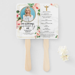 Memorial Rosy Celebration of Life Hand Fan