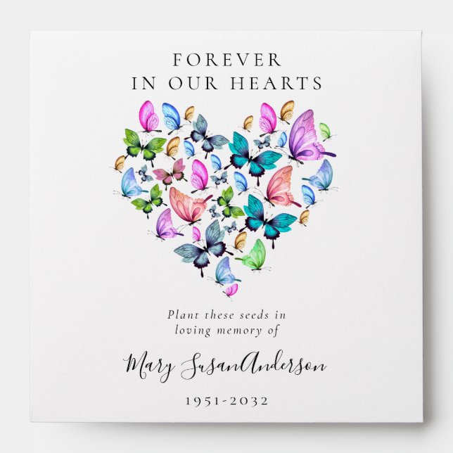 Memorial Seed Packet | Butterfly Heart Envelope (Front)