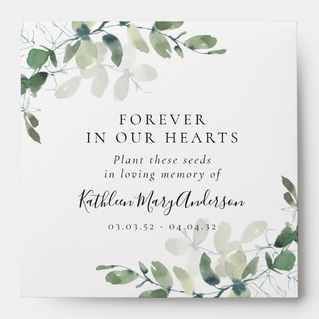 Memorial Seed Packet - Eucalyptus Corners Envelope (Front)