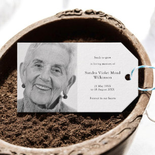 Memorial Seed Packet Funeral Favour Modern photo Gift Tags
