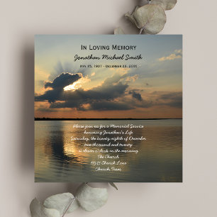 Memorial Service Announcement Invitation -- Sunset
