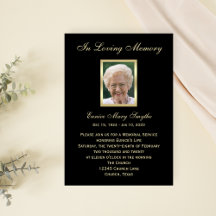 Memorial Service Announcement Invitations - Photo
