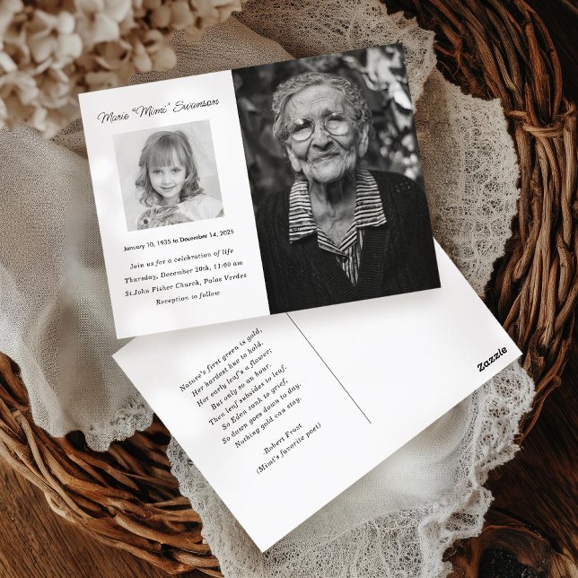 Memorial Service Celebration of Life Photo Card (Creator Uploaded)