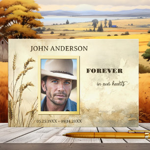Memorial Service Country Photo Real Foil Guest Book