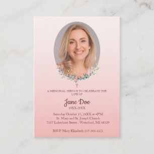 Memorial Service Design for Dear Ones Funeral Business Card