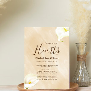 Memorial Service Forever In Our Hearts    Lily Invitation