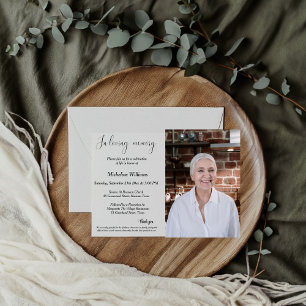 Memorial service, Funeral celebration of life Invitation