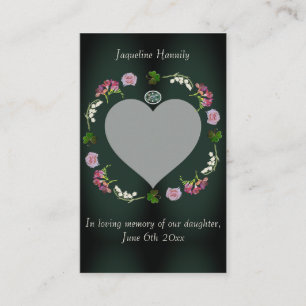 Memorial Service, In Loving Memory Of Photo Heart Business Card