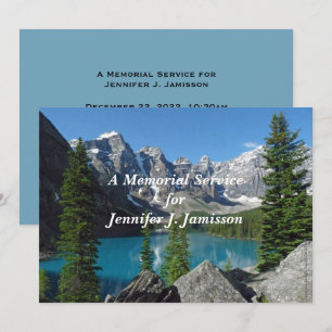 Memorial Service Invitation Mountains Lake