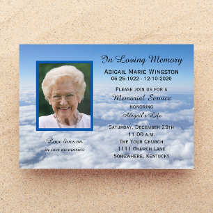 Memorial Service Invitation Photo in Clouds