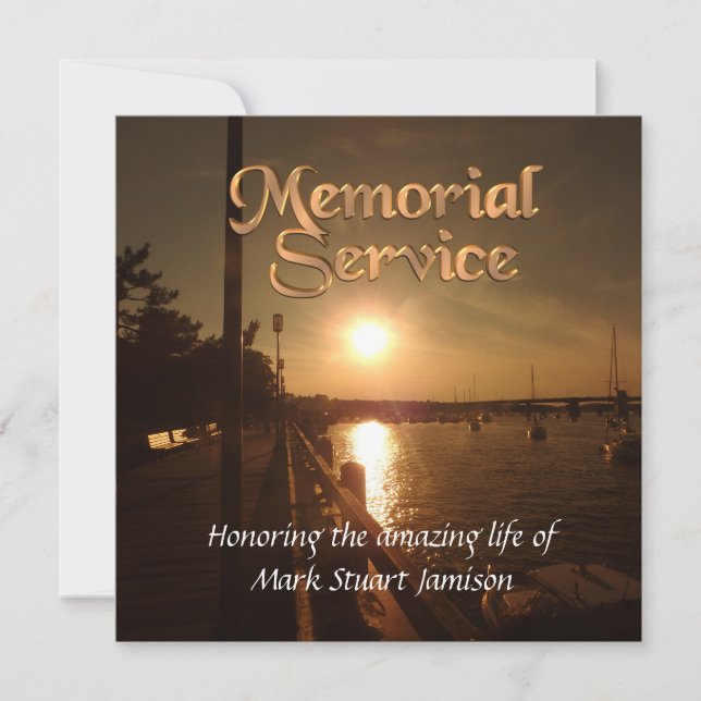 Memorial service invitation Sunset (Front)