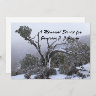 Memorial Service Invitation Winter Tree Snow